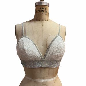 BANJUL Sequined Rhinestone Bralette Top size S/M